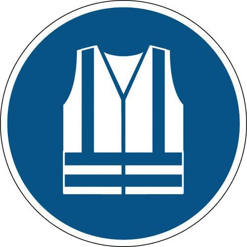 NEW CARTELLO SEGNALETICO ROTONDO - Indossare il