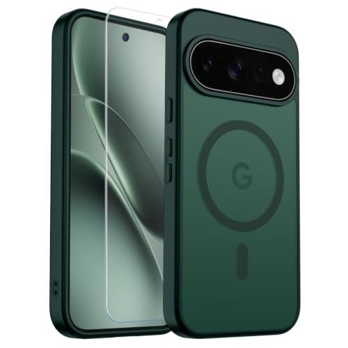 Image of SUPFINE Magnetic for Google Pixel 11 Pro Case - Forest Green | With Screen Protector,Translucent Matte,Built-in Magnets,Military Grade Drop Protection,Shockproof Phone Cover