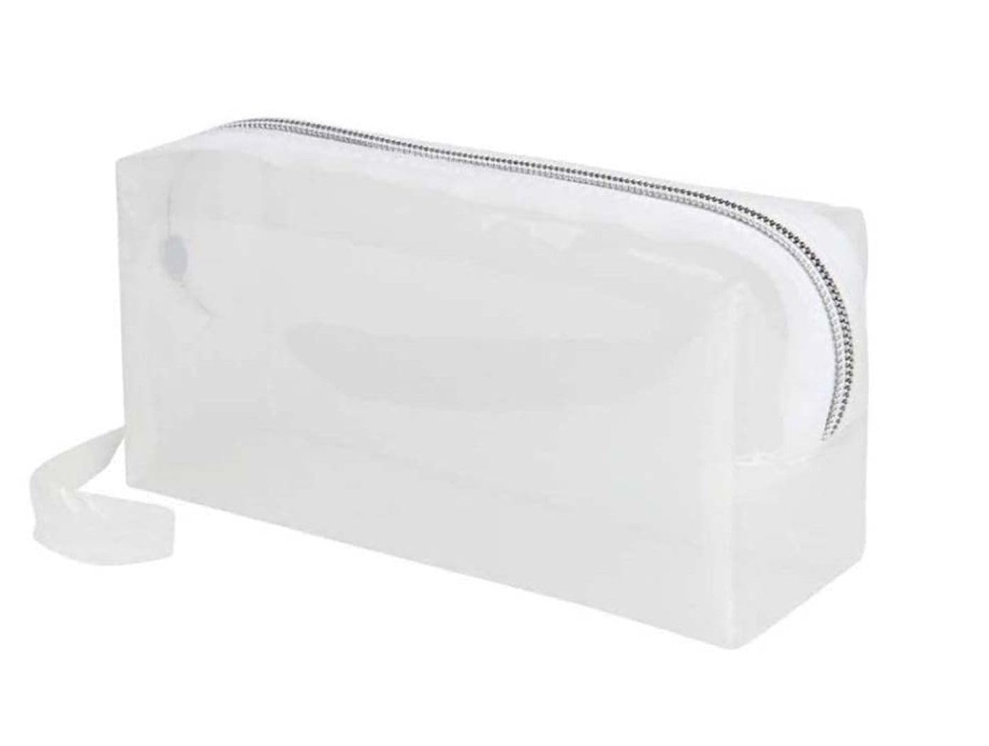faded Transparent Stationery Pouch with Zipper Closure – Multi-Purpose Storage Bag for School, College, Office & Cosmetic Use | Clear Pouch for Girls, Boys & Women-picture-22