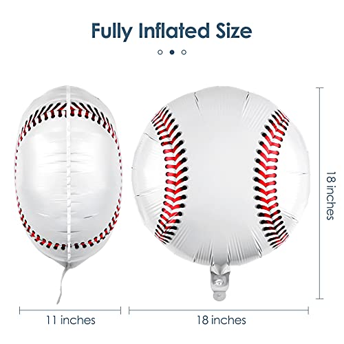 Durony DY0130 12 Pieces 18 Inches Baseball Balloons Baseball Themed Party Decorations Foil Mylar Baseball Balloons thumb #1