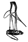 HORZE Bridon Anatomique Clermont pour Chevaux - pour Demi-Sang et Pur-Sang - Noir - F...