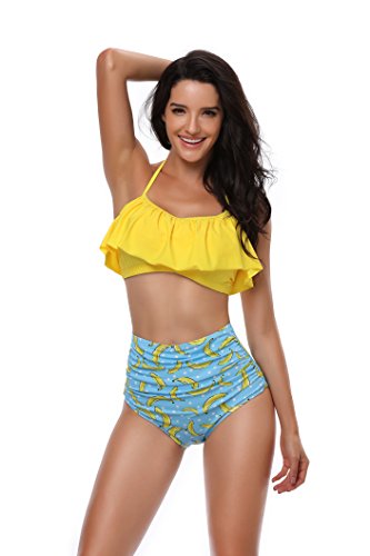 Girls Kids Swimsuit Two Pieces Bikini Set Ruffle Falbala Swimwear Bathing Suits4