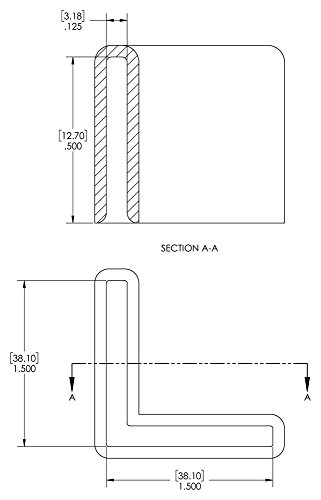 Image of Caplugs VAC-1500X1500-8 VAC Series, Vinyl Angle Caps, 90 Degree Angle Frame Corners, Angle Frame Size 1.500 inch, Metal Thickness 0.125 inch, Height 0.500 inch, Black, Pack of 36 (99394240)