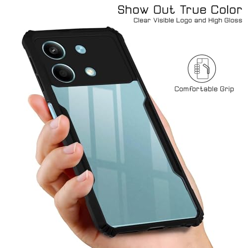 Image of Jkobi Back Cover Case for Poco X6 Neo 5G (Shockproof with Polycarbonate Clear Panel | Professional Black)