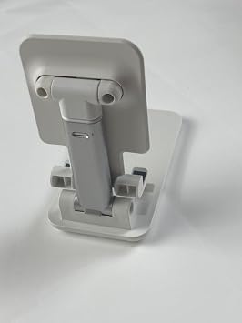 Ankbit Adjustable Phone Holder, Portable Stand with Foldable Legs, White