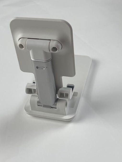 Ankbit Adjustable Phone Holder, Portable Stand with Foldable Legs, White