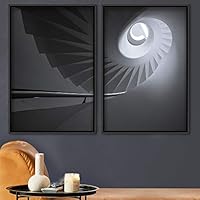 2 Piece Framed Canvas Wall Art Solid Structures Canvas Prints Home Artwork Decoration for Living Room,Bedroom - 16