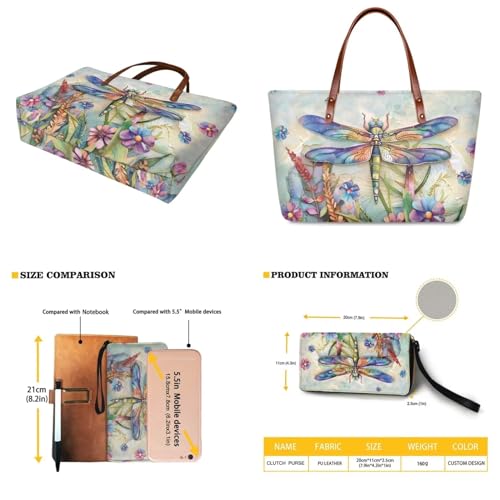 Image of 2 PCS Purse and Wallet Set for Women, Lightweight Large Top Handle Purse with PU Wallet for Work Party Shopping