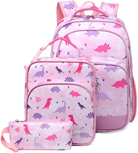 VASCHY Kids School Backpack Lunch Box Bag Combo, Children BookBag Schoolbag Set