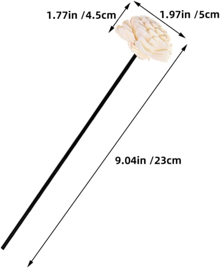 4pcs Rattan Reed Diffuser Sticks with Flowers, Elegant Home Decor