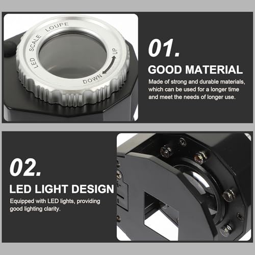 Lupa de gemas 30x con luz LED y lente de vidrio óptico para coleccionistas 5