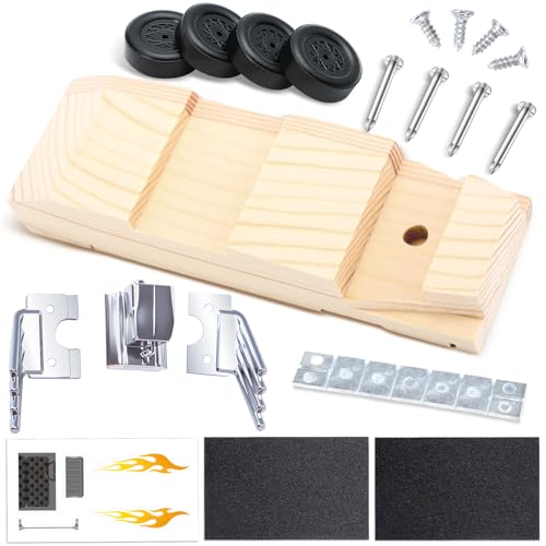 Jenaai Derby Car Kit Pine Block Wedge Shaped Car Racing Kits Includes Wheels and Axles for Fun Group and Family Activities