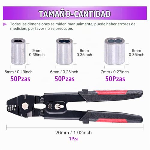 Opresores para cable de acero 9 opresores para cable de acero marca Swpeet (2)