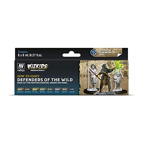 Vallejo Acrylicos Wizkids Defenders Of The Wild 080255 - Set Di Colori, 8 X 8 Ml, 8 Ml (Confezione Da 8)