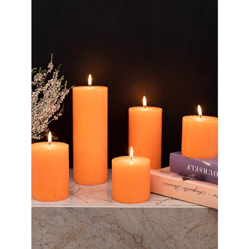 Candwax PIL-OR-73X200-2 3X8 Pillar Candle Set Of 2 thumb #6