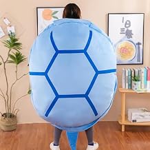 LELEBEAR Multifunctional Giant Wearable Turtle Shell Pillow, 40 Inch Wearable Turtle Shell Adult, Weighted Turtle Shell Pillow Giant Tortoise Cosplay Plush Cushion Blue, 80cm/31.4in