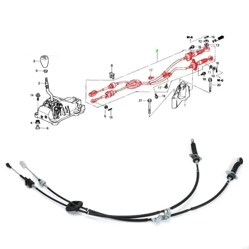 Cable de transmisión manual 54310SDAL02 de alta resistencia para selector de marchas K24 3