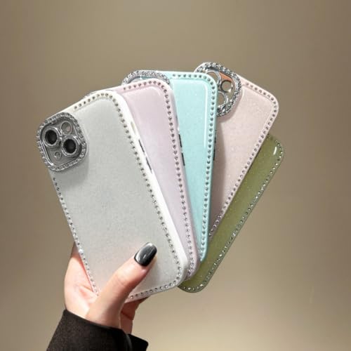 Coque iPhone 14 Pro antichoc violette stras paillette avec protection camera - 6