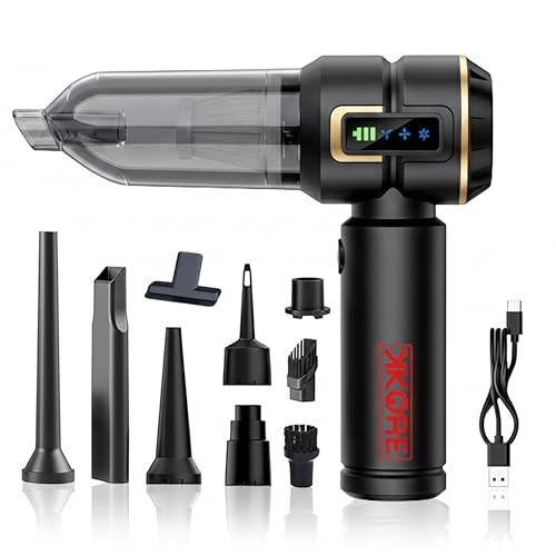 Image of Typhoon 4-in-1 Cordless Car Vacuum Cleaner for Home & Car Use | 18000Pa Suction | Upto 110000 RPM Brushless Motor | 6000 mAh | LED Display | 9 Attachments