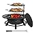 Hykolity 35 Inch Fire Pit with Cooking Grate & Charcoal Pan, Outdoor Wood Burning BBQ Grill Firepit Bowl with Cover Lid, Steel Round Table for Backyard Bonfire Patio Picnic