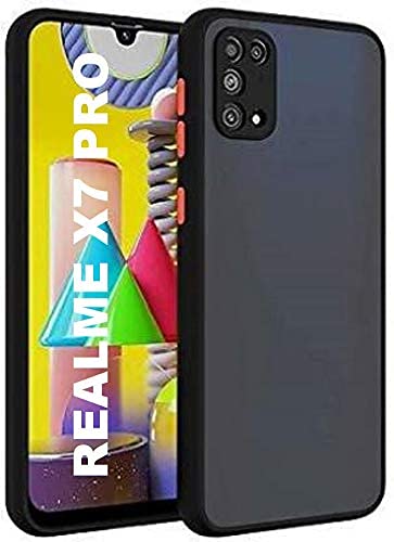 GoldFox Fusion-X for Realme X7 Pro Smoke Translucent Back Case Cover with Camera Guard Protection - Charcoal Black