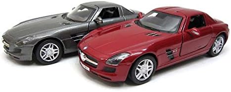 Amazon Co Jp 1 36 メルセデスベンツ Sls Amg 赤 メタリックグレー アーマーゲー エーエムジー ミニカー ダイキャスト 車 輸入 外車 男の子 おもちゃ
