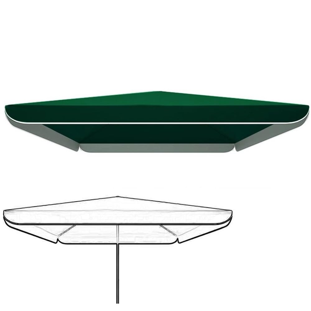 Rettangolare Telo Di Ricambio Per Ombrellone 300×300cm 220×280cm Tessuto Di Ricambio Per Ombrellone Per Terrazze Esterno(Color:Green,Size:180x220cm/6x7.2ft)