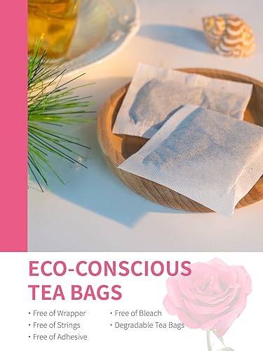Image of TeeLux Rose White Tea Bags 50 Count, Blend White Tea with Natural Rose Flavor, Smooth & Fragrant, Biodegradable Tea Bag