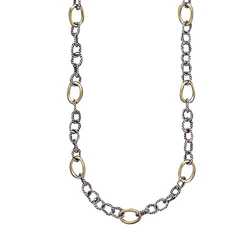 Waxing Poetic 5 mm Sterling Silver Twisted Link with Brass Rings Chain Necklace