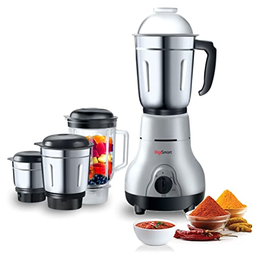DigiSmart Kitchen Mate 750 Watt Powerful Motor Mixer Grinder for Chutney, Juice and Shake With 4 Jars, Fast Grinding Wet & Dry Ingridients, Stainless Blade, 2 Years Warranty – Grey and Black DigiSmart Kitchen Mate 750 Watt Powerful Motor Mixer Grinder for Chutney, Juice and Shake With 4 Jars, Fast Grinding Wet & Dry Ingridients, Stainless Blade, 2 Years Warranty – Grey and Black