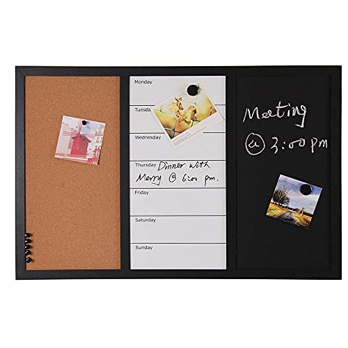 Tableau magnétique combiné liège et bois 60x40 cm pour notes - 6