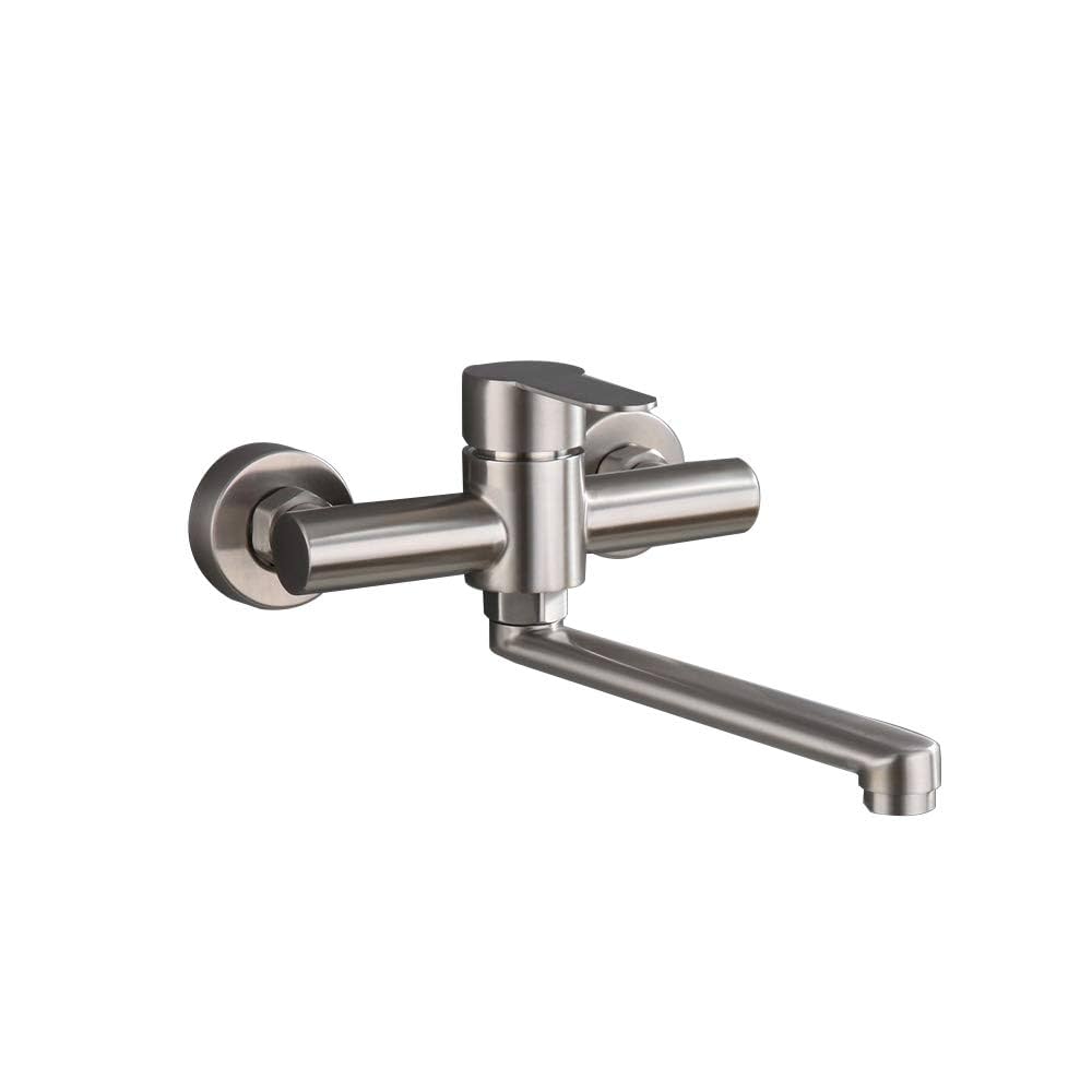 Amazon.co.jp: 壁付水栓 シングルレバー混合水栓 キッチン用水栓