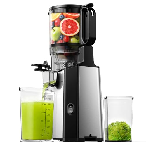 Image of EUHOMY Cold Press Juicer, 5.6 inch Extra Large Feed Chute Slow Masticating Juicer