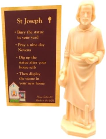 Westmon Works St Joseph House Selling Statue Set and Double Sided Prayer Card Faith-Based Made in The USA Figurine with Prayer for Selling Homes, Pack of 2 - 2