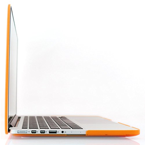 Image of Heartly Premium MacBook Flip Thin Hard Shell Rugged Armor Hybrid Bumper Back Case Cover for MacBook Pro 15 inch inch - Mobile Orange