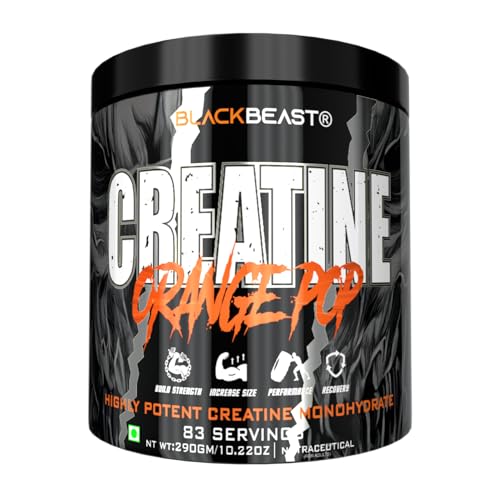 Image of Black Beast Creatine | 3000mg Ultra Micronized Creatine Monohydrate, Unrivaled Muscles Mass & Strength (83 Servings, ORANGE pops)