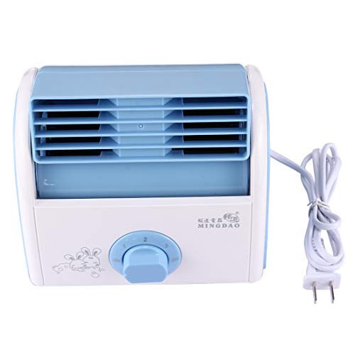 Image of Mini Handheld Fan 30W Turbine No Blade Mini Desktop Mute Fan for Dormitory /Bedroom /Living Room /Office, 3 Kinds Speed Mode, AC 220V(Pink) (Color : Blue)