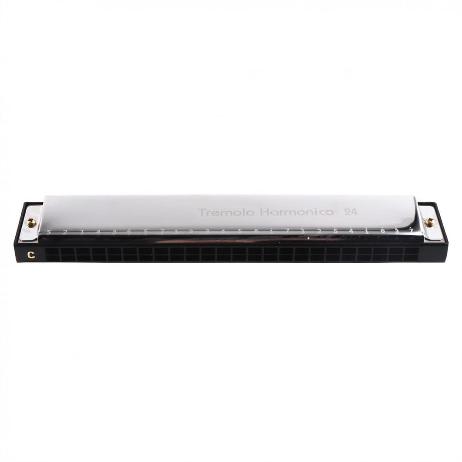 Standard Mundharmonikas Silber 24 Löcher Titan Mundharmonika Tremolo Tone Key C Mundharmonika Musikinstrumente Für Anfänger