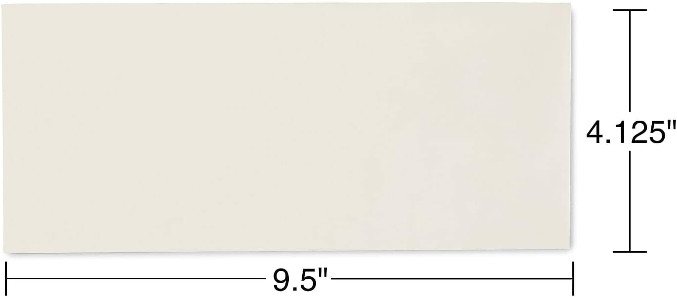 Staples #10 Premium Ivory Diagonal‑Seam Gummed Business Envelopes, 4 1/8" x 9 1/2", 500/Box