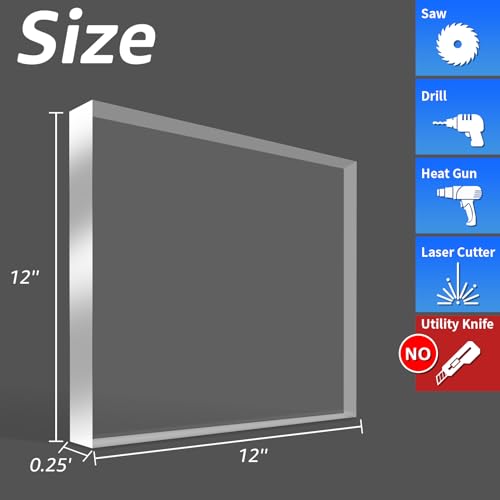 Image of Art3d Plexiglass Sheets, Clear & Durable, 2-Pack of 12 x 12 inch