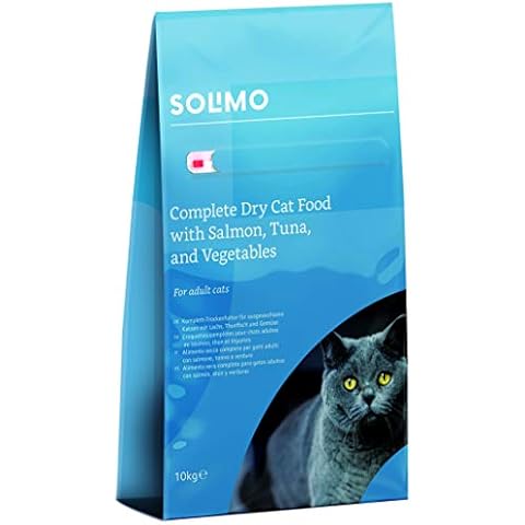 Amazon Brand - Solimo - Complete Dry Cat Food with Salmon, Tuna, and Vegetables, 10kg Cover