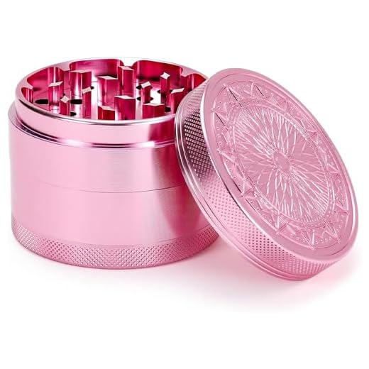 VICKYDGE 2.5 Inch Grinder - Large Kitchen Grinder with Exquisite Pattern, Pink