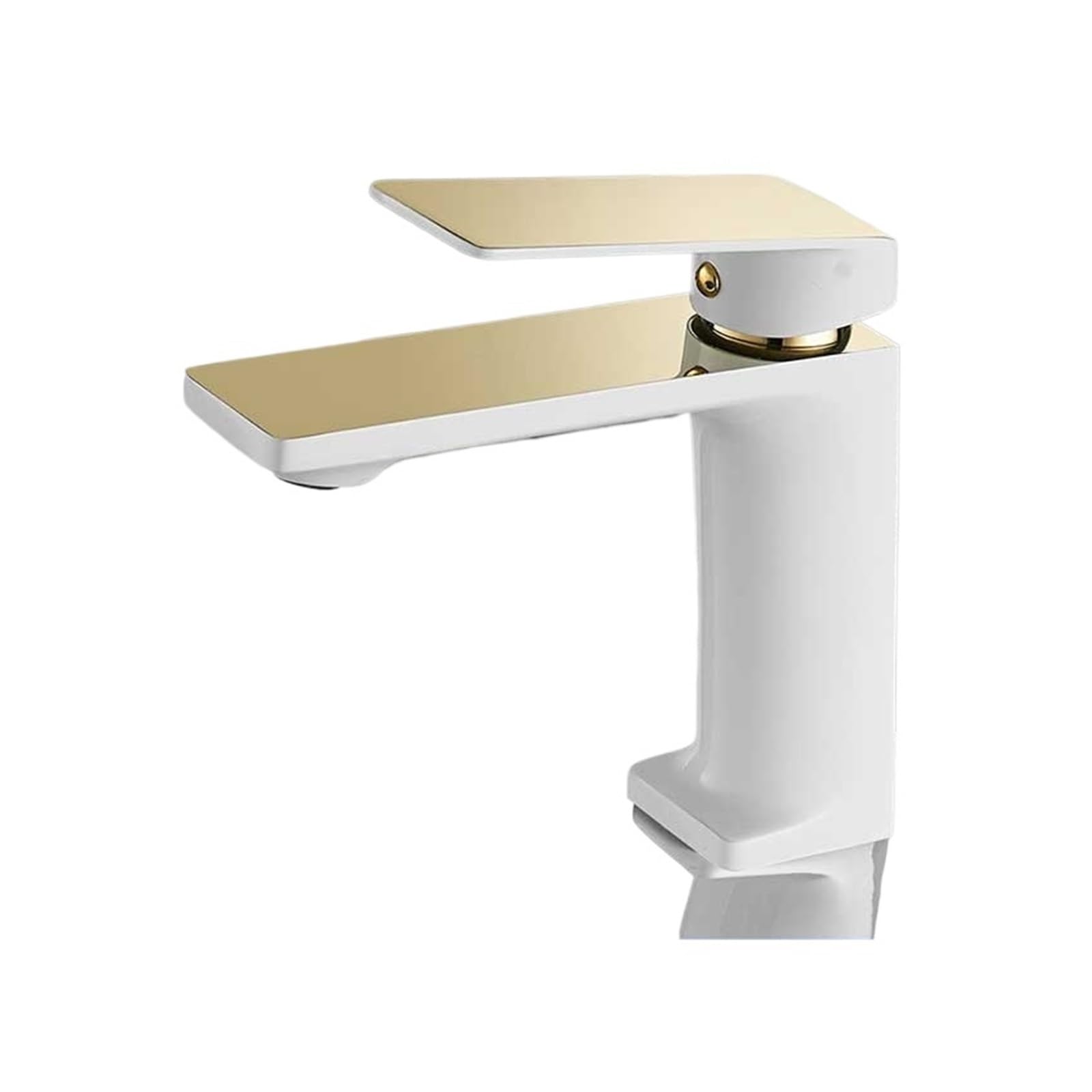 Robinet de lavabo rétro blanc et or pour remplacer un mitigeur usé avec élégance