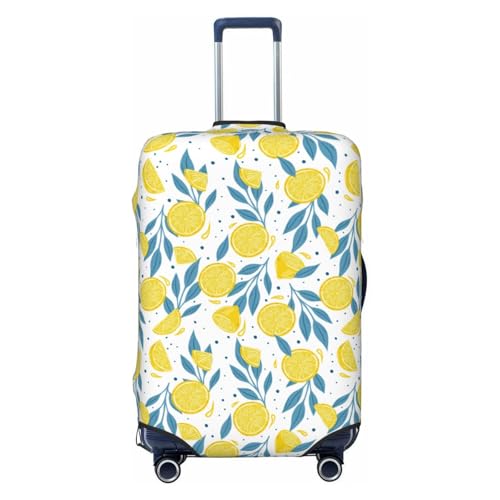 Lemons and Leaves Print Luggage Cover Washable Elasticated Suitcase Covers TSA Approved Stylish Dust and Scratch Resistant Case Protector for Kids and Adults