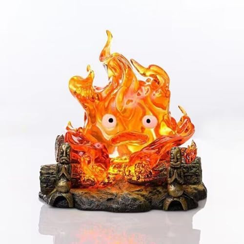 Thcbme Calcifer ナイトライト かわいいデスクトップランプ 揺らめく炎付き キャンプや装飾用 [2]