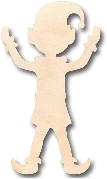 Unfinished Wood Elf Shape Santa's Helper Christmas Ornament Craft up to 46" DIY 16" / 3/4"
