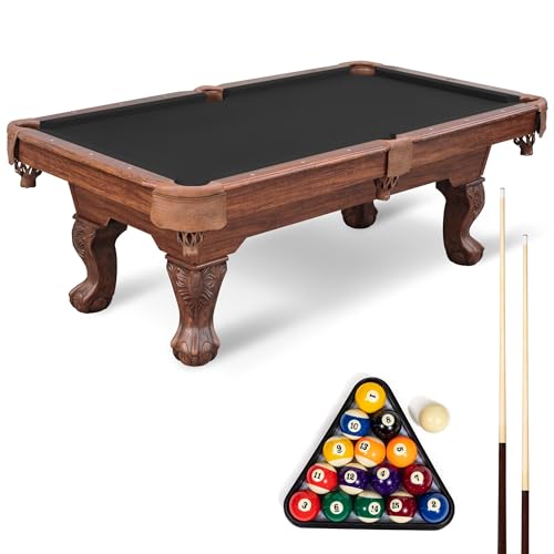 EastPoint Masterton 2.0 Pool Table - 87 in Bar-Size Black Complete Set - Built-in Levelers for Billiard Table Stability - K-66 Bumpers for Consistent Billiards Bounce - Pool Cue Set with Cues & Balls