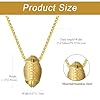 Flonge Rugby Ball Pendant Necklace: Gold Plated Stainless Steel 3D Rugby Ball Pendant with 23.6 inch Chain Trendy Sport Fan Jewelry Gift for Women Men #4