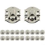 Cierres de bloqueo de hierro antiguo, 20 unidades, herrajes de metal retro, resistentes al óxido, fácil de instalar, bronce, amarillo, plata, 20 x 20 mm, para joyero, maleta, baúl de madera, hogar