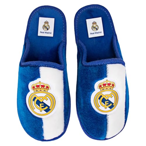 MARPEN SLIPPERS Zapatillas de casa Real Madrid CF Oficiales Temporada 24/25 para Hombre o Mujer, Ligeras de Invierno, Azul, Talla 43